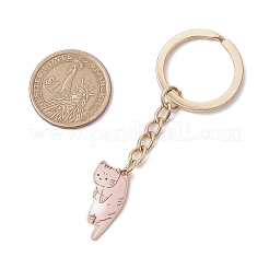 2Pcs Cat Shaped Alloy Enamel Keychains&nbsp;KEYC-JKC01065