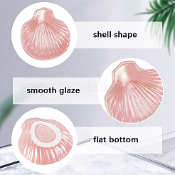 Shell Shaped Porcelain Jewelry Storage Display Trays for Rings&nbsp;AJEW-SP0006-06A-02