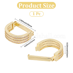 Brass Pave Clear Cubic Zirconia Tie Clips&nbsp;AJEW-WH20054-125G
