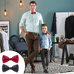 16Pcs 2 Colors Adjustable Polyester Bow Ties&nbsp;AJEW-GA0006-74