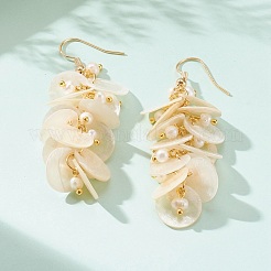 Natural Capiz Shell Cluster Earrings&nbsp;EJEW-JE04471