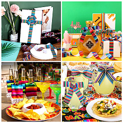 2Rolls 2 Styles Stripe Pattern Printed Polyester Grosgrain Ribbon&nbsp;OCOR-TA0001-37O