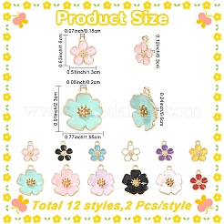 24Pcs 12 Colors Alloy Enamel Pendants&nbsp;FIND-YW0012-10-NR