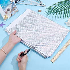 Fish Scale Pattern Polyester Fabric&nbsp;DIY-WH0899-324A