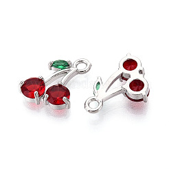 Brass Micro Pave Cubic Zirconia Pendants&nbsp;KK-T074-70P-02