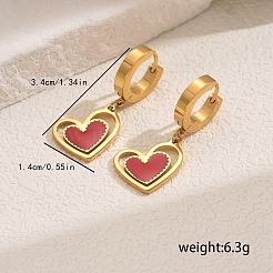 Stylish 201 Stainless Steel Heart Hoop Earrings&nbsp;YO7726-1