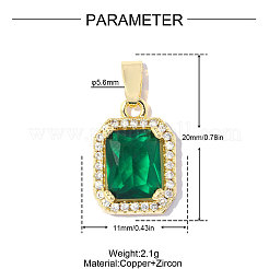 Brass Pave Cubic Zirconia Pendants&nbsp;CU-OY001-01G-2