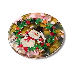 Transparent Christmas Themed Cellulose Acetate(Resin) Pendants&nbsp;OACR-L018-03F