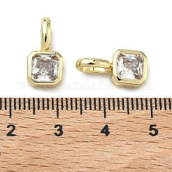 Brass Micro Pave Cubic Zirconia Charms&nbsp;KK-G555-21G-01
