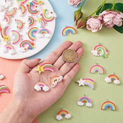 36 Pieces 12 Styles Glitter Powder Rainbow Pendants&nbsp;JX250A