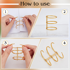 Iron 3 Ring Loose Leaf Book Binder Hinged Clamp&nbsp;FIND-WH0148-173