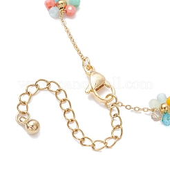 Glass & ABS Plastic Imitation Pearl Beads Link Bracelets&nbsp;BJEW-JB12572-01