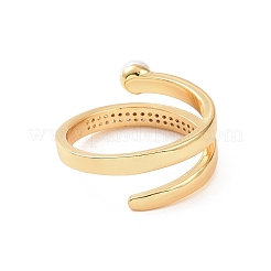 Brass Micro Pave Cubic Zirconia Open Rings&nbsp;RJEW-J017-VC199