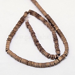 Electroplate Non-magnetic Synthetic Hematite Heishi Beads Strands&nbsp;G-J171B-4x4mm-05