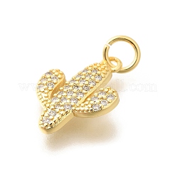 Brass Micro Pave Clear Cubic Zirconia Pendants&nbsp;KK-L225-032G