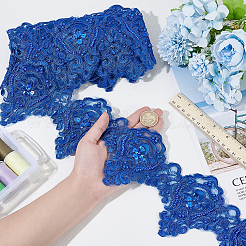 Grenadine Mesh Flower Lace Trim with Plastic Pearl Beads&nbsp;OCOR-WH0082-356