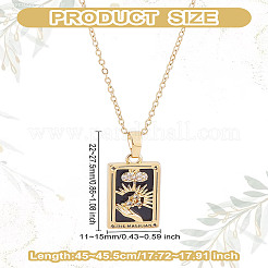 Brass with Cubic Zirconia Pendants Necklaces&nbsp;NJEW-LP0001-45H-G