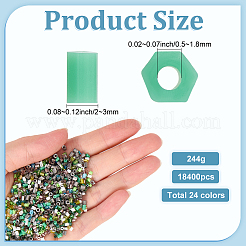 24 Styles Two Cut Glass Seed Beads&nbsp;SEED-SP0001-04