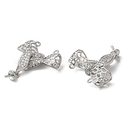 Brass Micro Pave Cubic Zirconia Pendants&nbsp;KK-C028-20P