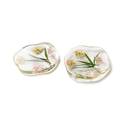 Inner Dried Flower Transparent Resin Pendants&nbsp;LS-RESI-A043-04A