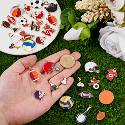 32Pcs Sports Series Alloy Enamel Pendants&nbsp;ENAM-FH0001-93