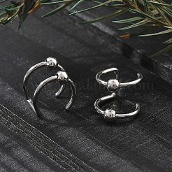 304 Stainless Steel 2 Line Round Clip on Nose Rings&nbsp;AJEW-A062-02P