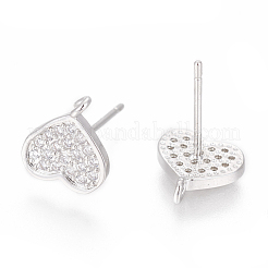 Brass Stud Earring Findings&nbsp;ZIRC-O034-20P