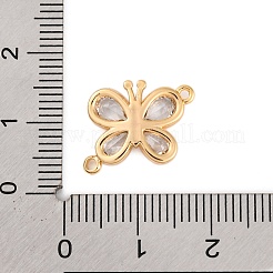 Brass Pave Clear Cubic Zirconia Connector Charms&nbsp;KK-Z066-09G