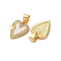 Brass Micro Pave Cubic Zirconia Pendants&nbsp;KK-D390-25G-02
