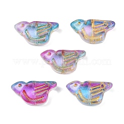 Electroplate and Golden Metal Enlaced Glass Beads&nbsp;EGLA-T029-03M