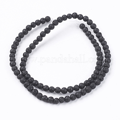 Natural Lava Rock Bead Strands&nbsp;G-R193-18-4mm