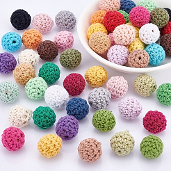 56Pcs 28 Colors Organic Wool Fabric Beads&nbsp;FIND-CA0003-74