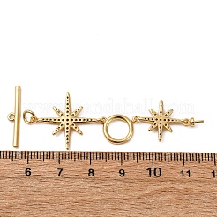Brass Micro Pave Clear Cubic Zirconia Toggle Clasps&nbsp;KK-A223-36G