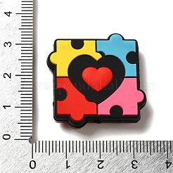Infantile Autism Theme Silicone Focal Beads&nbsp;SIL-P007-C02