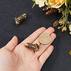 Brass Parachute Rope European Beads&nbsp;FIND-WH0609-62AG