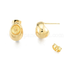 Brass Stud Earring Findings&nbsp;KK-I663-09G