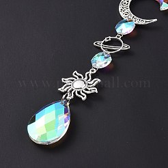 AB Color Plated Crystal Teardrop Big Pendant Decorations&nbsp;HJEW-G019-03E