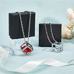 2 Sets 2 Colors Bling Diamond Cube Car Rear View Mirror Charms&nbsp;HJEW-DC0001-06