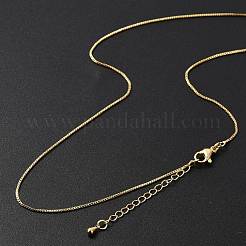 Brass Box Chain Necklaces for Women&nbsp;NJEW-D302-41G
