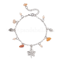 Natural Topaz Jade & Glass Charm Bracelets&nbsp;BJEW-JB12549
