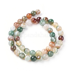 Natural Striped Agate/Banded Agate Beads Strands&nbsp;G-G582-6mm-49