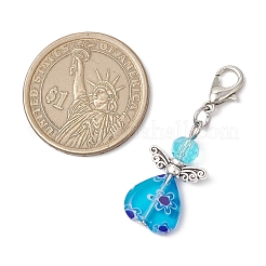 Electroplate Glass & Handmade Millefiori Lampwork Pendants Decorations&nbsp;HJEW-JM03600-01