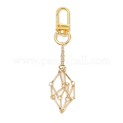 2Pcs 2 Colors Brass Bar Link Chains Pouch Stone Pendant Decorations&nbsp;HJEW-JM02036