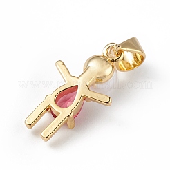 Rack Plating Brass Cubic Zirconia Pendants&nbsp;KK-F848-05G