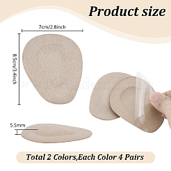 8Pairs 2 Colors Silicone & Fleece Fabric Ball-of-Foot Cushions&nbsp;DIY-PH0035-24