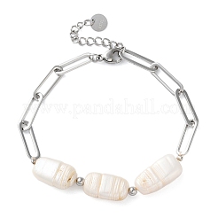 304 Stainless Steel Paperclip Chain Bracelets for Women&nbsp;BJEW-A036-02P