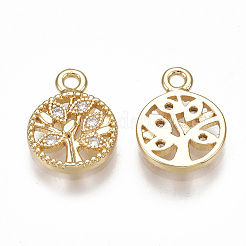 Brass Cubic Zirconia Charms&nbsp;LS-KK-S350-082G