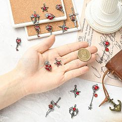 16Pcs 8 Styles Alloy & Resin Rhinestone Pendants&nbsp;FIND-CJ0005-96