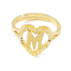 Real 18K Gold Plated Brass Alphabet Adjustable Rings&nbsp;RJEW-M139-18M