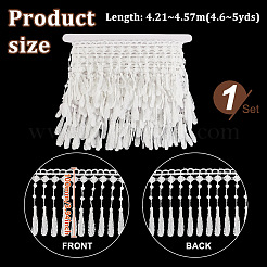 4.6~5 Yards Polyester Tassel Lace Ribbon&nbsp;OCOR-GA0002-16B